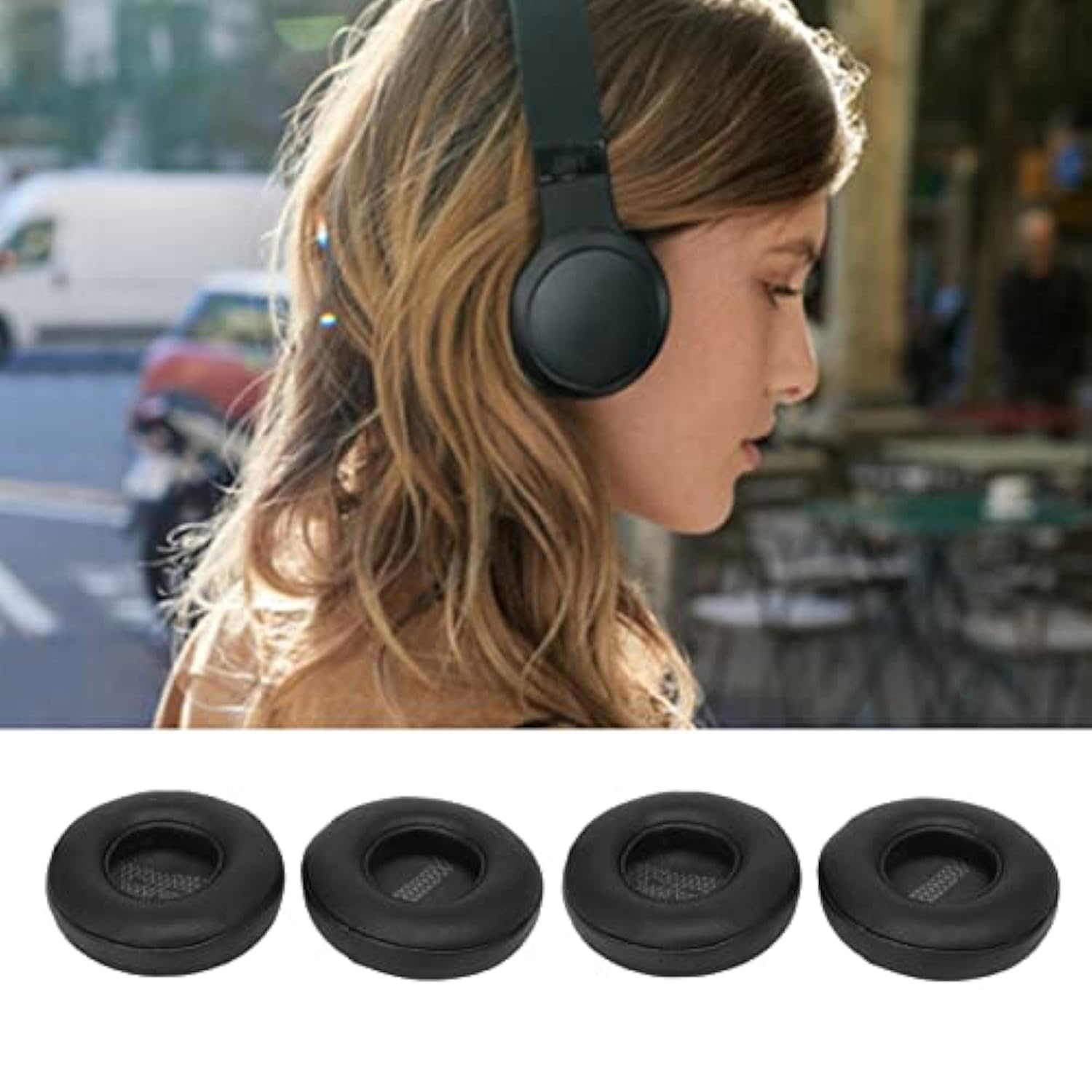 2 Pairs Replacement Ear Pads For Live 400Bt 460Nc Headphones Earpads, Headset Protein Leather Ear Cushion Repair (Black)