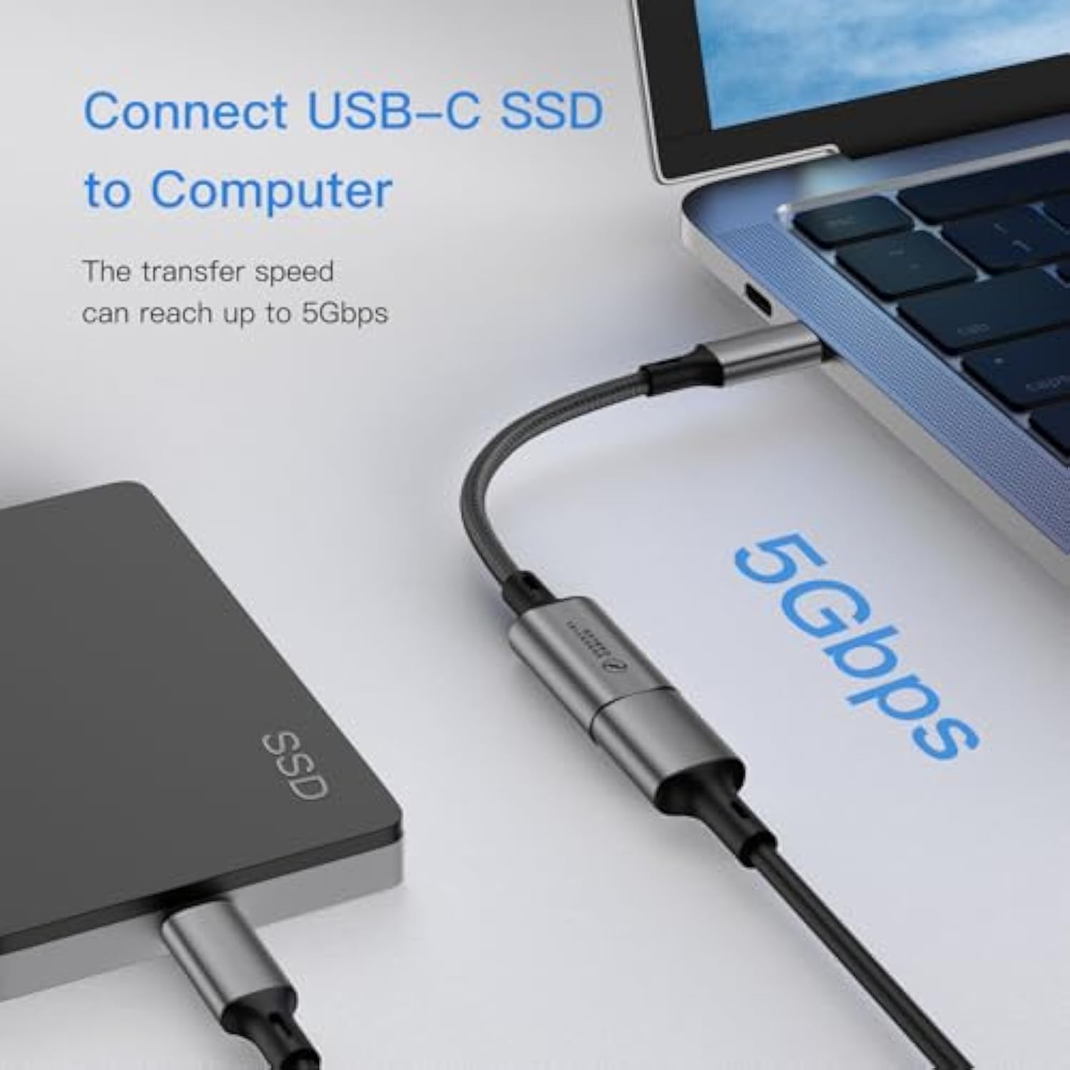 Usb C To Usb Adaptor Aluminum Usb C Adapter Otg Cable Type C Male To Usb 3.2 Female 10Gbps Transfer, Compatible With Macbook/Ipad Air/Pro 2022 Galaxy S22 Dell Xps And More Type C Devices
