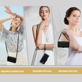 Crossbody Case For Iphone 16E 2025 Case Wallet, Rfid Blocking Leather Case With Card Holder Kickstand, Handbag Zipper Flip Cover With Wrist Strap For Iphone 16E Men Women 6.1", Black