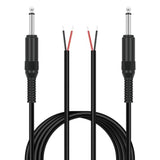 6.35Mm 1/4" To Speaker Wire Adapter, 2-Pack 6Ft 6.3Mm Ts Mono Male Plug To Bare Wire Pigtail Connector Repair 6.35Mm Jack Audio Cable For Microphone Speaker Electric Guitar Bass Keyboard Amplifier