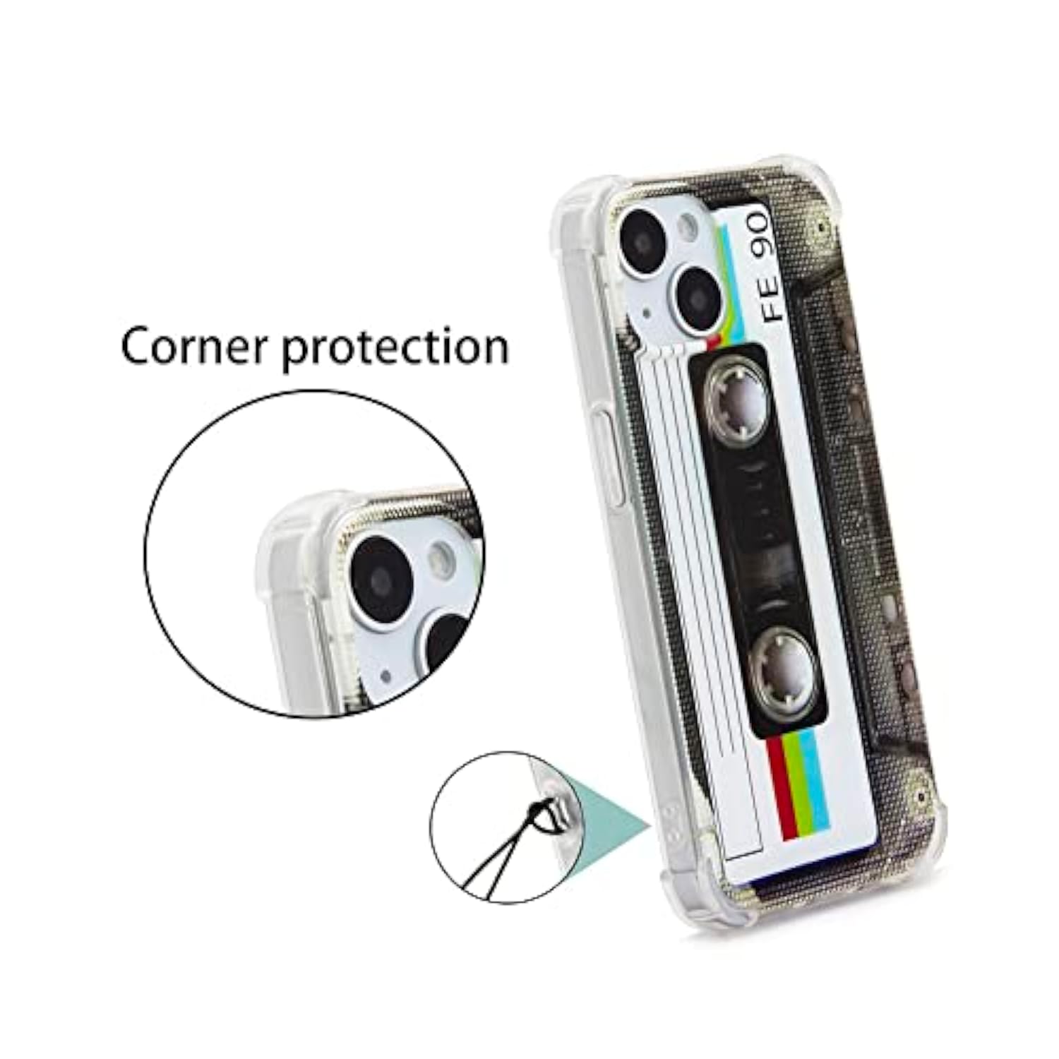 Case For Iphone 14 Matte Finish Heavy Duty Soft Back Cover With Reinforced Corners Tpu Soft Bumper Retro Cassette Tape Case Compatible With Iphone 14