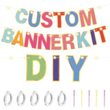 143 Pcs Diy Letter Banner Customizable Happy Birthday Supplies Make Your Own Banner Include Letters, Numbers Symbol Rope Needles For Baby Shower Wedding Bachelor Party Decorations(Multicolor)