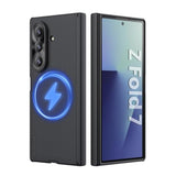 Samsung Galaxy Z Fold 7 Magnetic Case with Hinge Protection, Compatible with Magsafe, Frosted Shield Protective Case for Galaxy Z Fold 7 5G (Black)