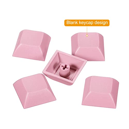 1U Blank Keycaps, 5 Pack Universal Pbt Keyboard Replacement Accessories For Mx Mechanical Keyboard, Pink