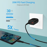 25W Usb C Fast Charging Block Type C Wall Plug Charging Brick For Samsung Galaxy S25 Ultra/S24 Fe/S24/S24 Ultra/S24 Plus/S23 Fe/S22/S21 Fe/Watch 7 6/A35/A15/A25/A14/A13/A03S,Iphone 16,Google Pixel 8A