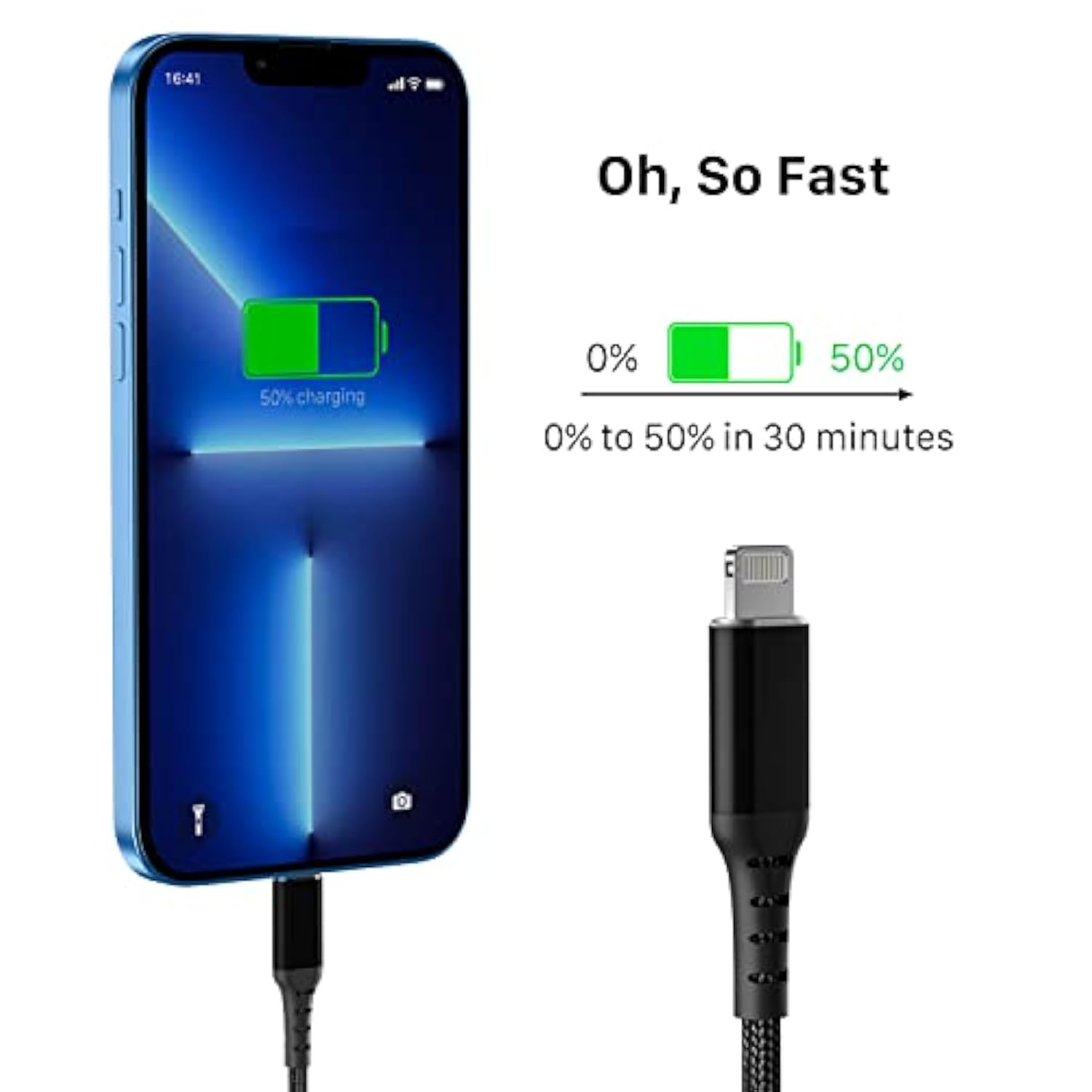 Usb C To Lightning Cable With Mfi Certified, Iphone Fast Charger 6.6Ft Nylon Braided Cable For Iphone 16 Pro Max/Pro/Mini, Iphone 15 Pro Max, Ipad 9, 8, Airpods Pro And More