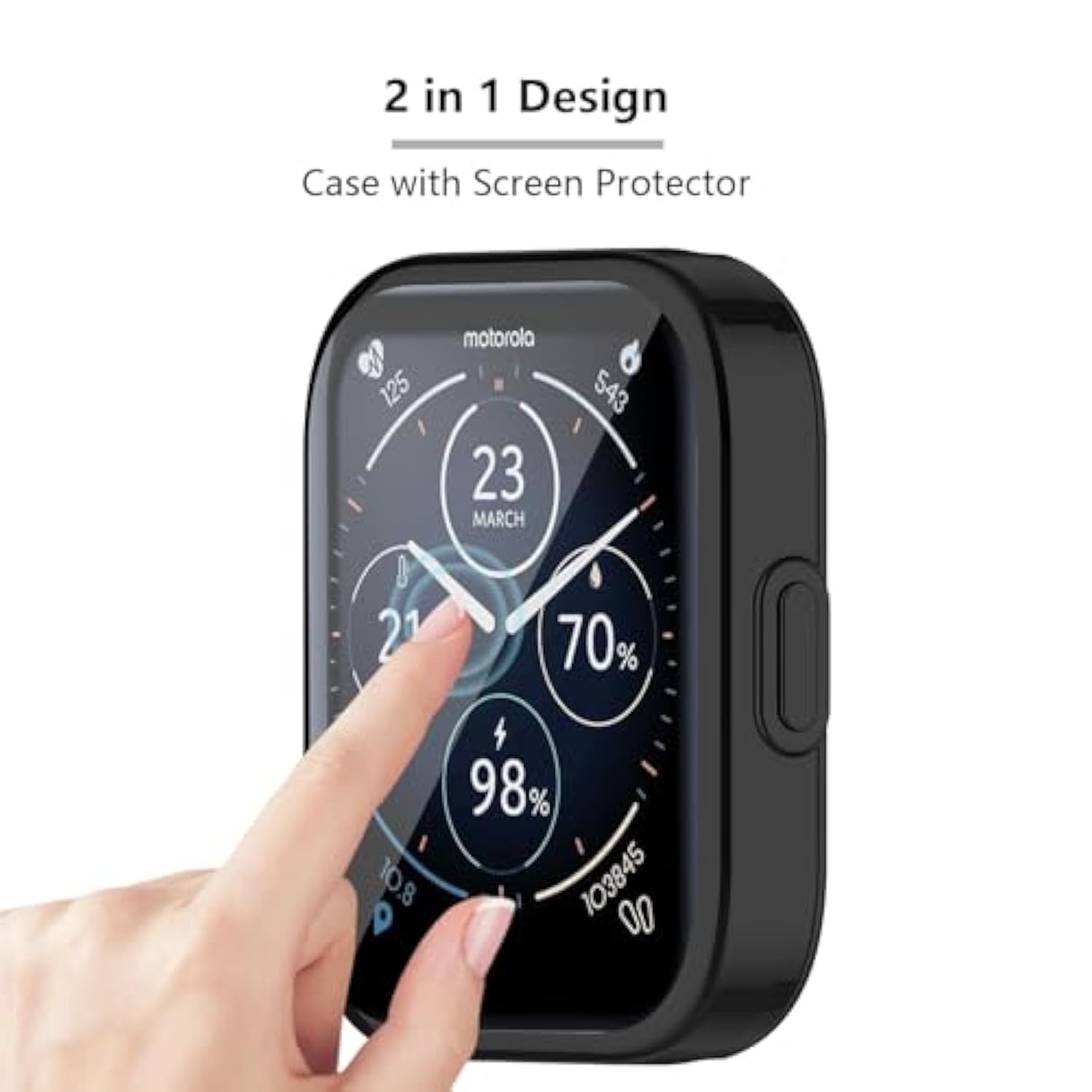 [2 Pack] Screen Protector Compatible With Moto Watch 70 Case, Soft Tpu Plated Case All-Around Protective Screen Full Cover Bumper Compatible For Moto Watch 70 Smart Watch