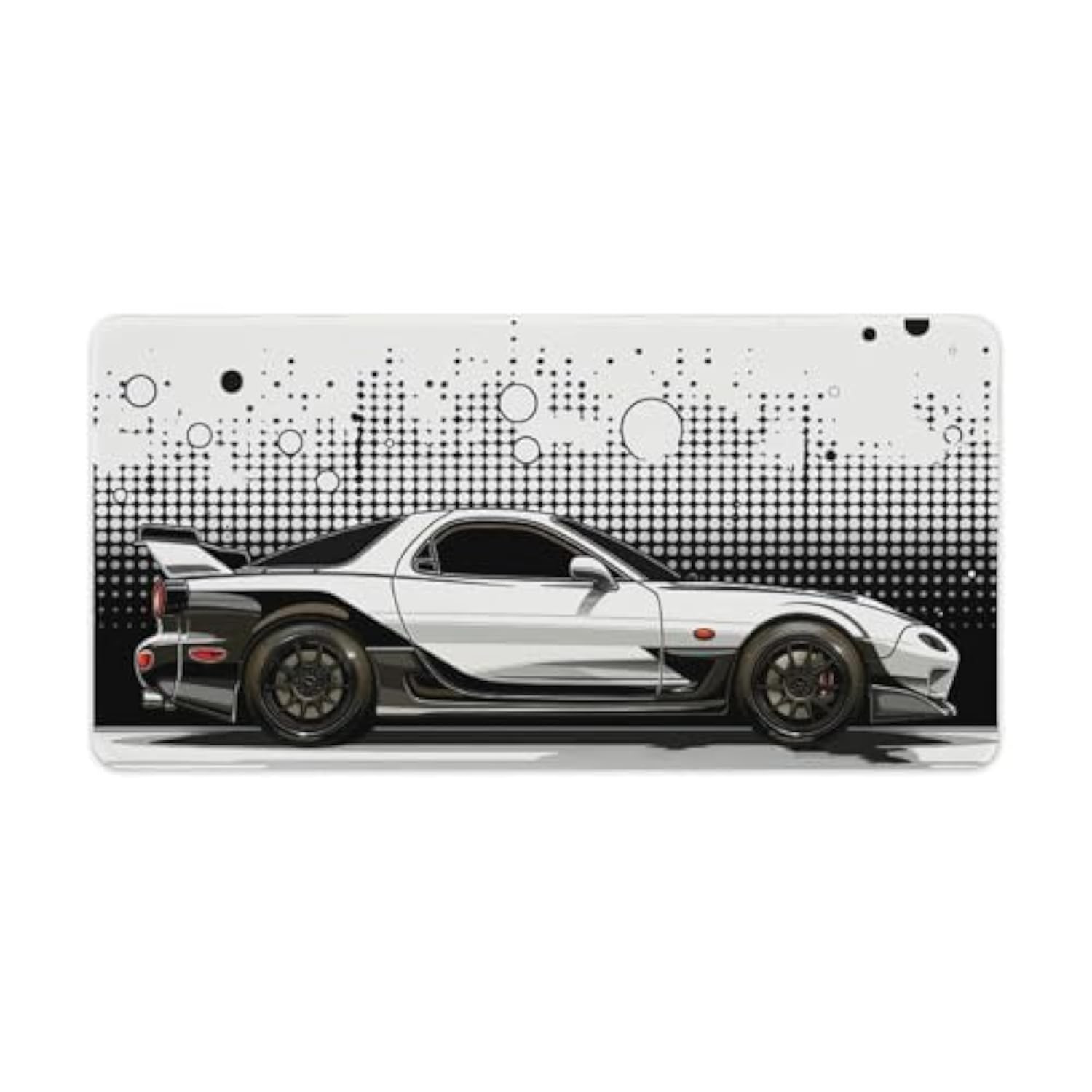 Jdm Sport Car Gaming Mouse Pad Black And White R34 Large Mousepad Minimalist Art Cool Car Desk Mat Desk Pad For Keyboard And Mouse Mat Non-Slip Base 23.6 X 11.8 Inch
