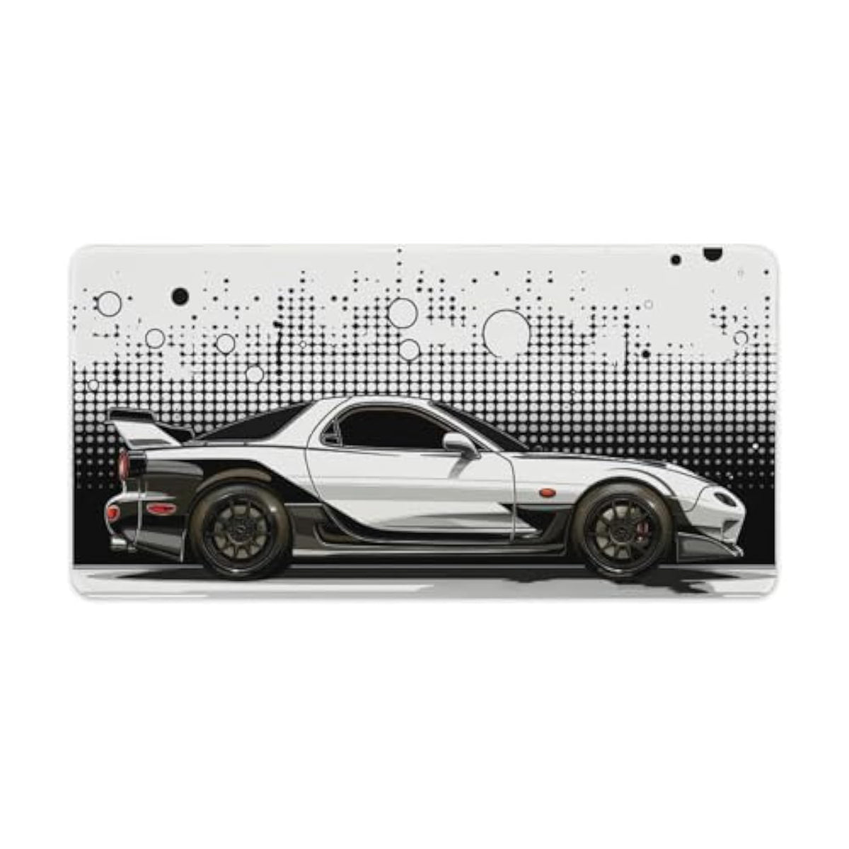 Jdm Sport Car Gaming Mouse Pad Black And White R34 Large Mousepad Minimalist Art Cool Car Desk Mat Desk Pad For Keyboard And Mouse Mat Non-Slip Base 23.6 X 11.8 Inch