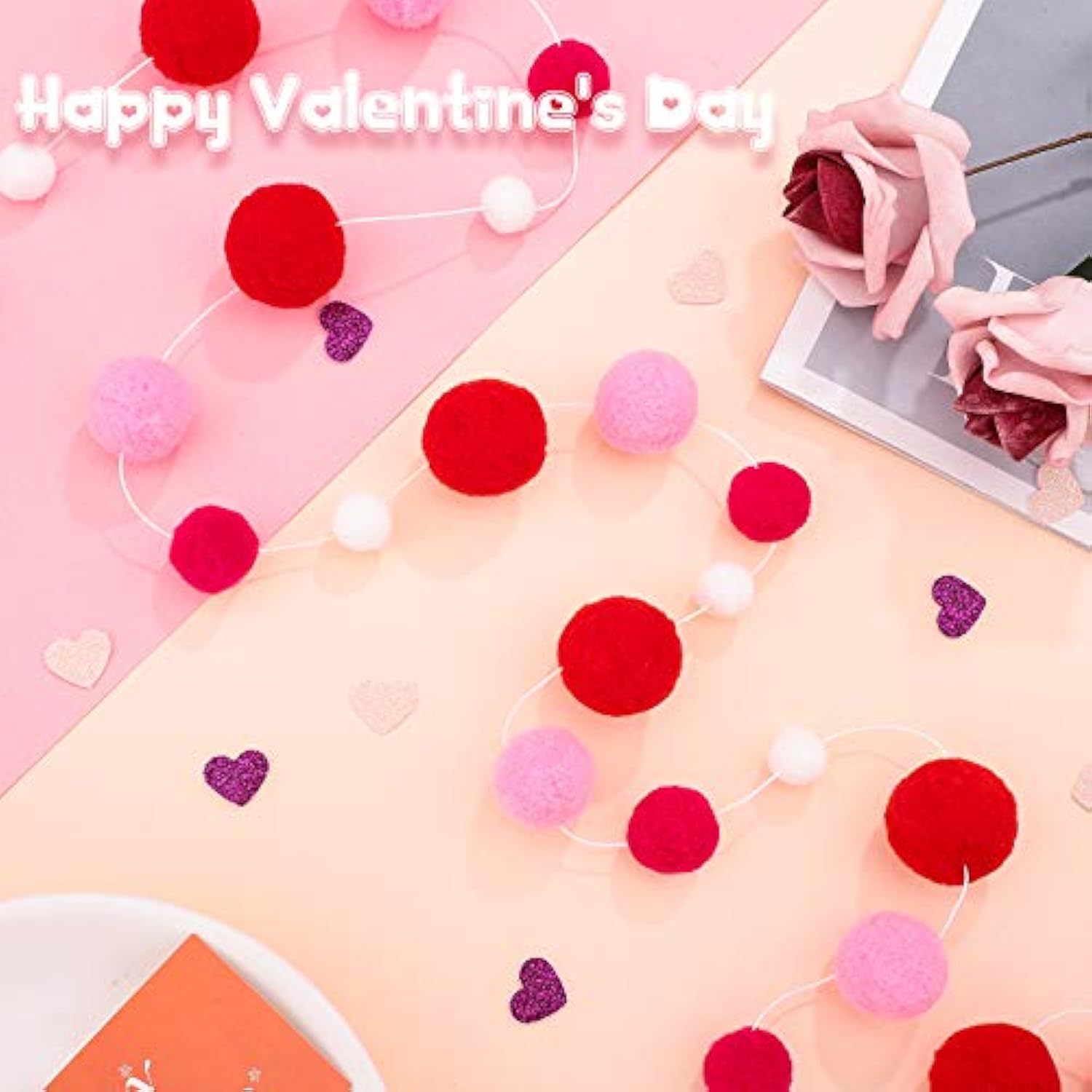 3 Pieces Pom Pom Garlands Felt Ball Garland Banners With Multiple Size