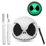 Compatible With Apple Airpods 4Th Generation Case 2024 Cover With Cleaner Kit, [Glow In The Dark] 3D Skull Airpod 4 Case Soft Silicone Protective Skin Skull Cases For Airpod 4 Gen For Women Men