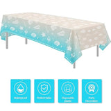 Beach Seashell Party Decorations Tablecloth, Disposable Beach Seashell Party Table Covers Supplies, Sea Shell Table Decorations For Birthday Baby Shower Wedding Party, 3 Pack, 54In X 108In