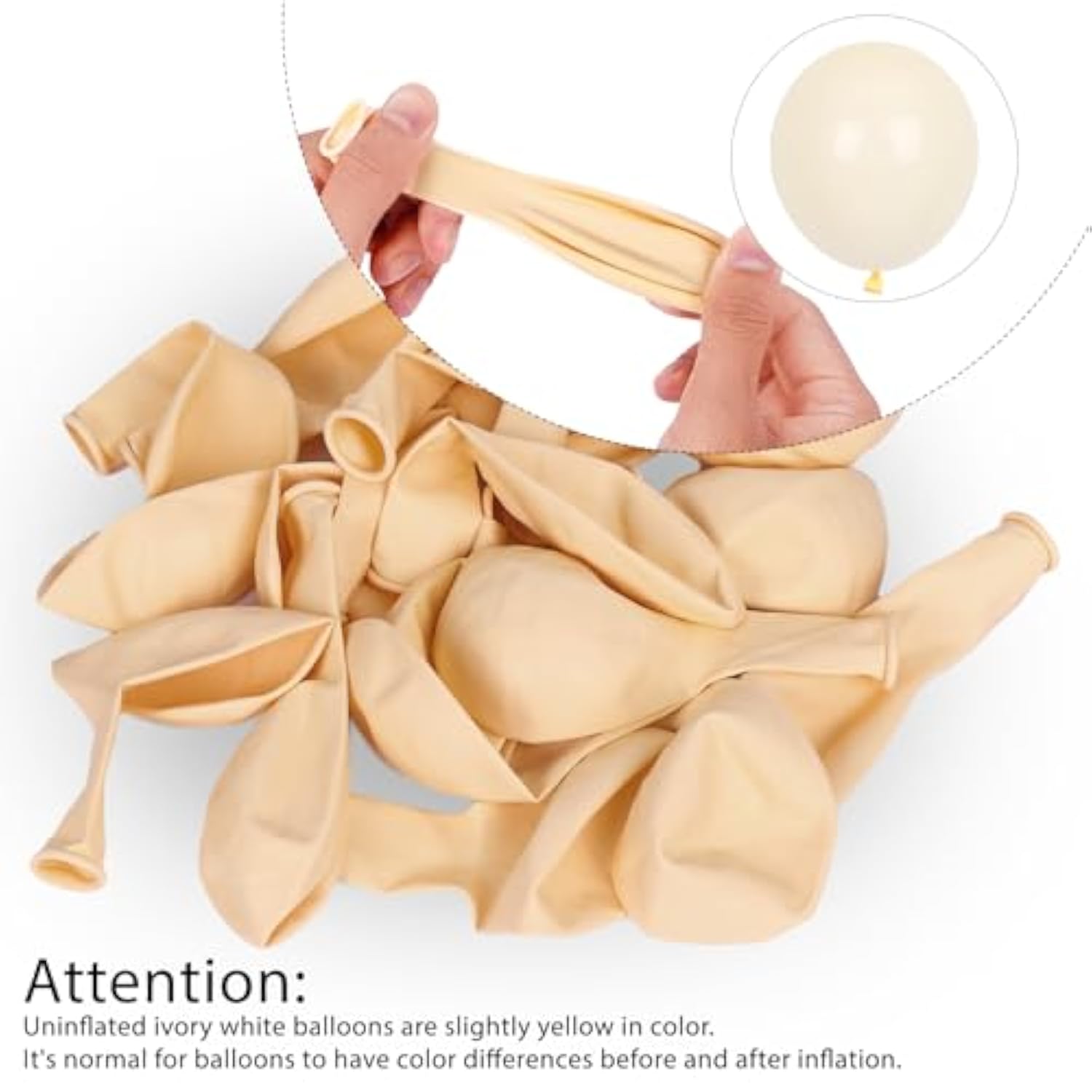 Ivory White Balloon Garland Kit: 129pcs Latex Balloons for Party Decor