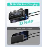 Portable Charger,30W Power Bank With Retractable Cables,10000Mah Fast Charging Battery Pack,Smart Digital Display,Travel Powerbank,Compatible With Iphone 16/15/14/13 Series, Ipad
