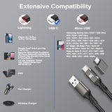 Usb C Cable 10Ft, Usb-A To Usb-C Cable Usb 3.1 Usb 3.2 Gen2 10Gbps Data Charger Cord For Samsung Galaxy S24 S23 S22 S21 S20 S10 S9 S8+, Android Auto Usb Cord And Iphone 15/15 Pro, No Braided.