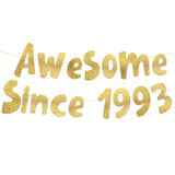 Awesome Since 1993 Gold Glitter Banner - 32Nd Birthday And Anniversary Party Decorations