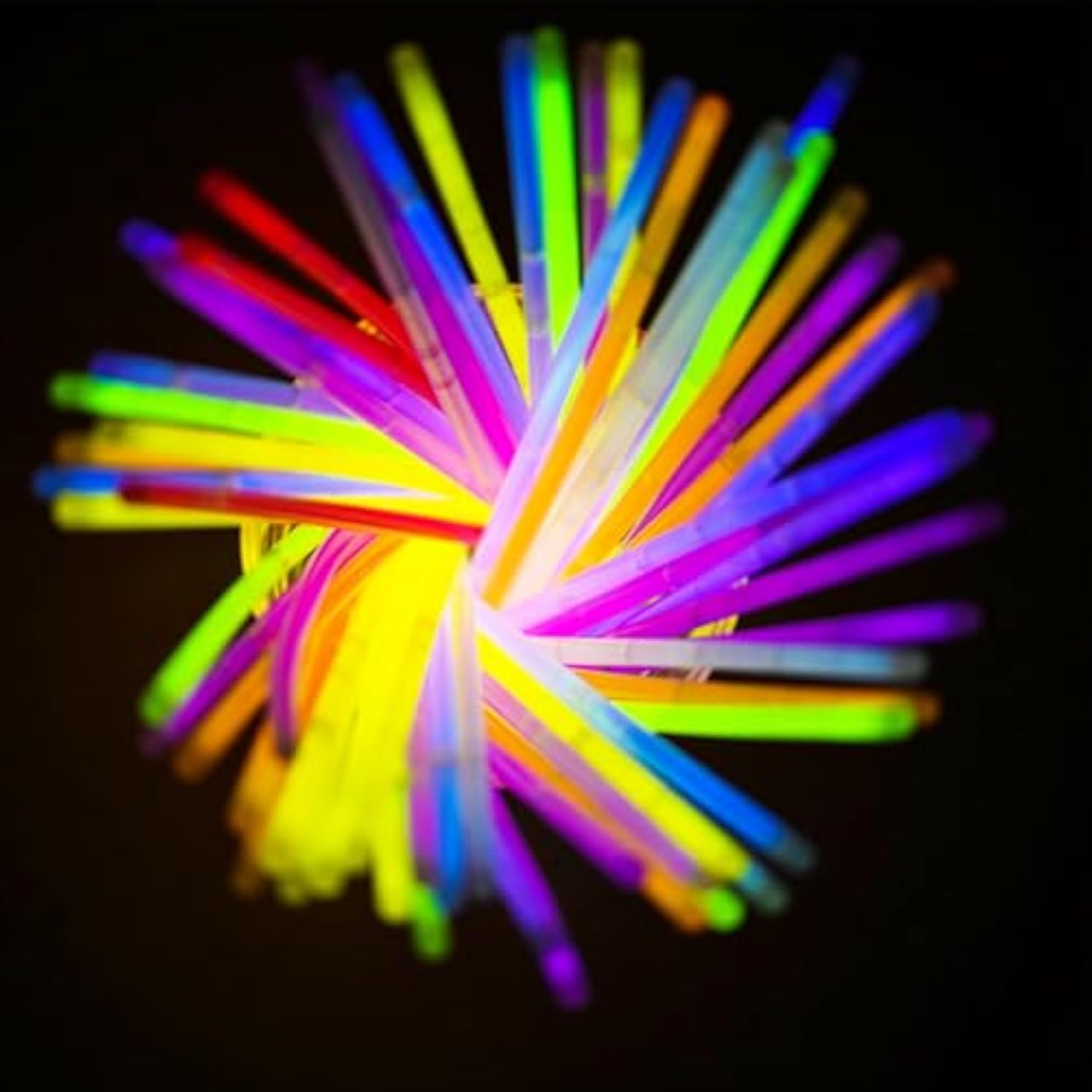 100-Pack 8-Inch Glow Sticks with Connectors for Halloween and Party Supplies