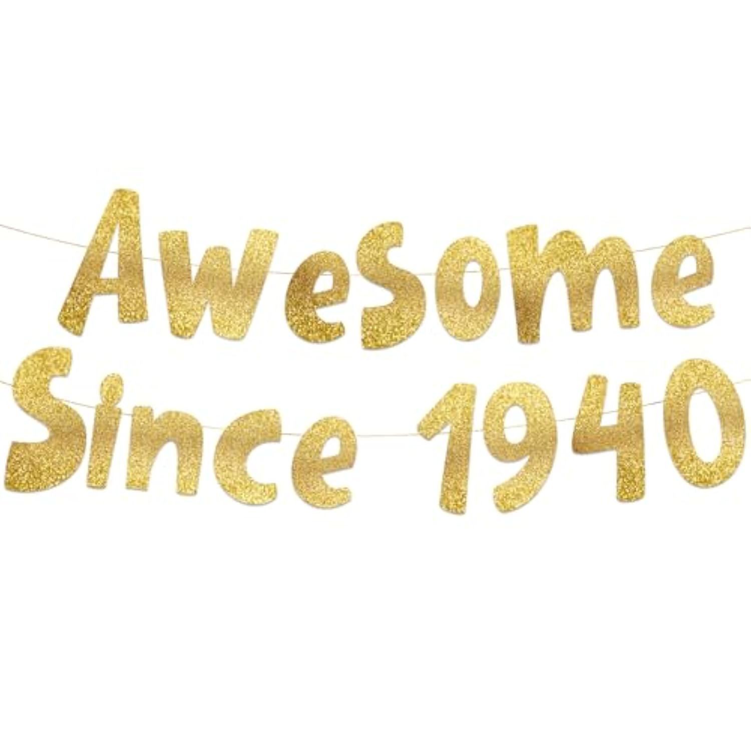Awesome Since 1940 Gold Glitter Banner - 85Th Birthday Party Decorations