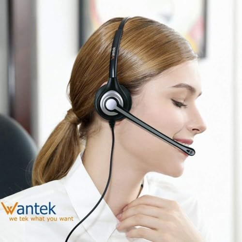 Cell Phone Headset with Microphone Noise Cancelling, Wired 3.5mm Computer Headphone for iPhone Samsung Android PC Laptop Tablet Skype Call Center