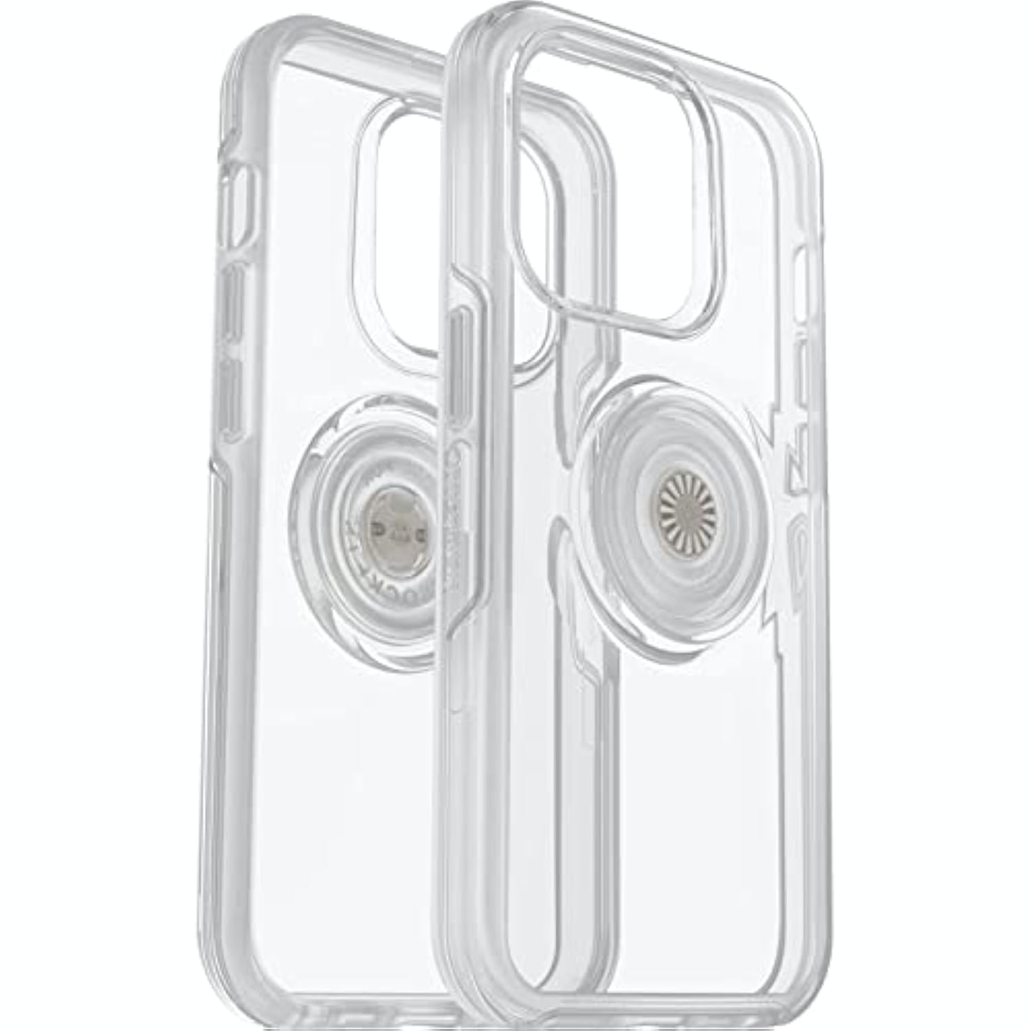 OtterBox Otter+Pop Case for iPhone 14 Pro, Shockproof, Drop Proof, Protective Case with PopSockets PopGrip, 3X Tested to Military Standard, Clear