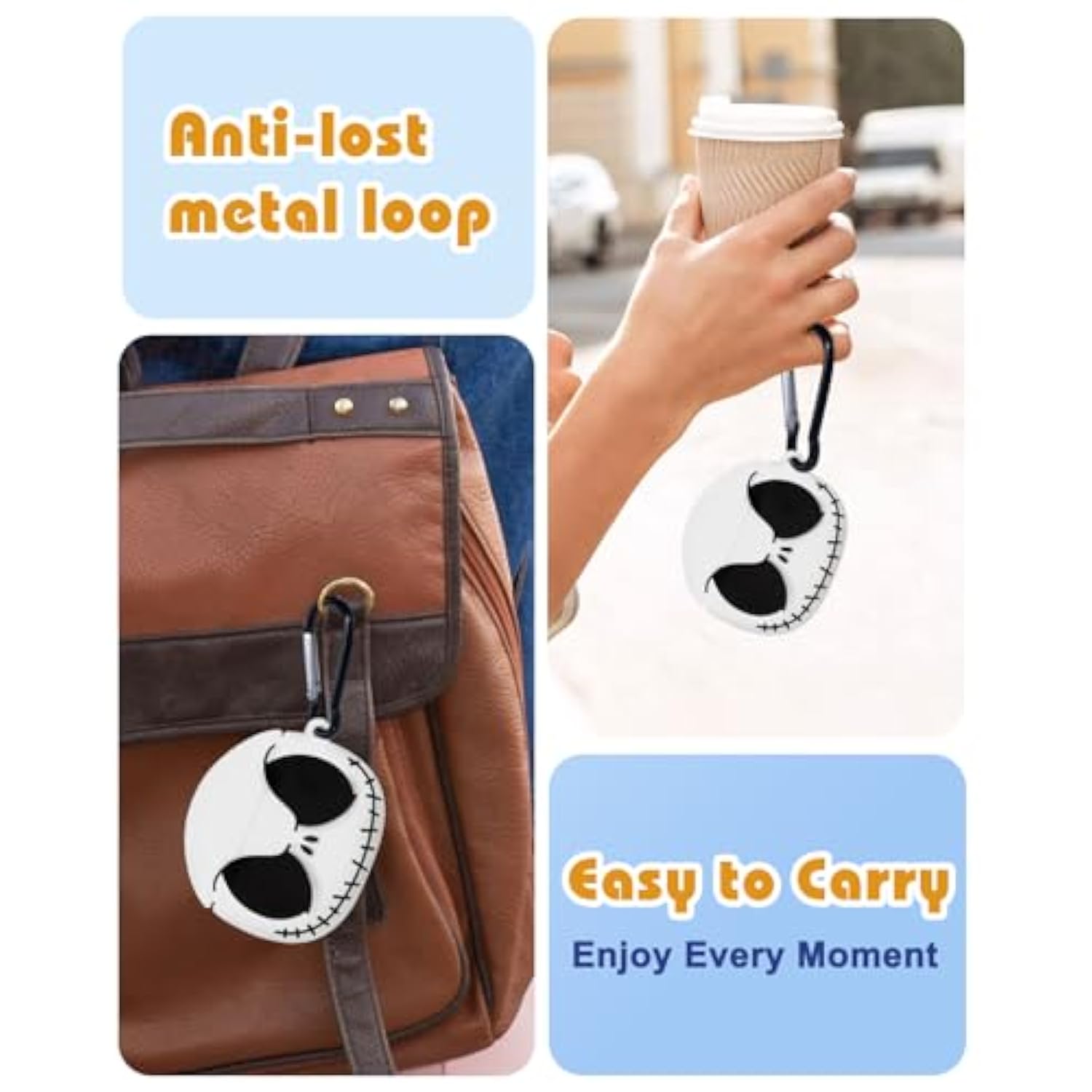 Boaretiu For Airpods 4 Case - 3D Glow In The Dark Cute Funny Smiley Skull Character Anime Scary Horror Cool Cover Design With Carabiner Keychain For Women Girls Girly Boy For Airpod 4 Case, Skeleton