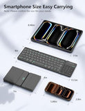 Foldable Bluetooth Keyboard With Touchpad & Number Pad, Portable Bluetooth Keyboard With Full Size Keys, Pocket-Sized Wireless Travel Keyboards For Ipad, Smartphone, Tablet And Laptop Black