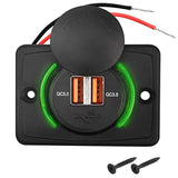 Rv Usb Outlet Wall Mount 12V-24V Quick Charge 3.0 Dual Usb A Car Charger Power Socket With Cap For Cars Bus Rv Boat Automotive Marine Atv Truck