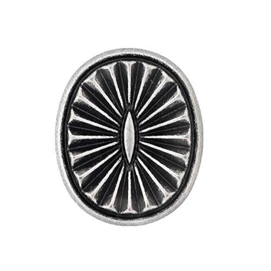 12 Pieces Oval Southwest Concho Style Metal Shank Buttons. 21Mm X 17Mm