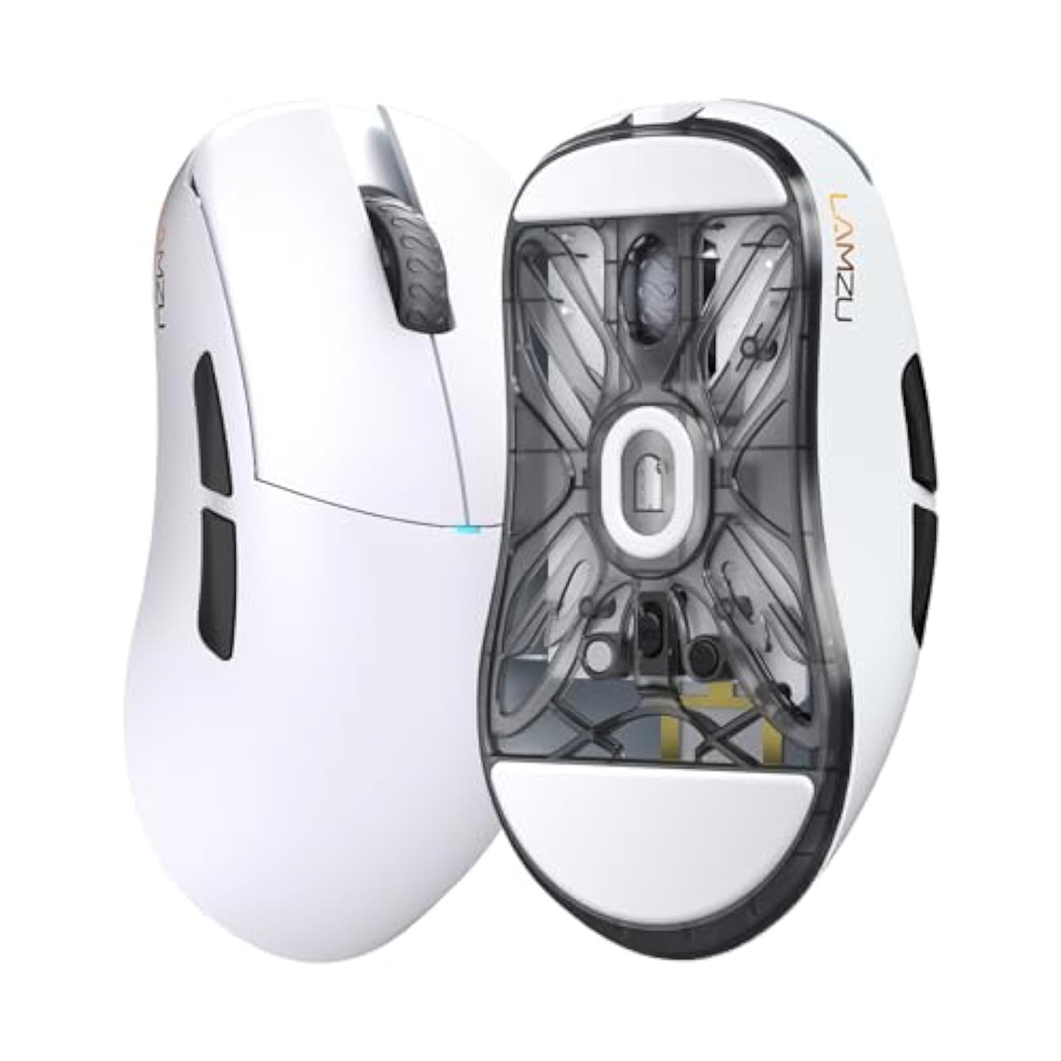 Atlantis Mini Champion Edition Wireless Gaming Mouse, Optical Switch,Ultra Lightweight 51G, Symmetrical, Mcu Nordic 52840, Dustproof Encoder, Paw3950 Sensor, 8K Compatible-White