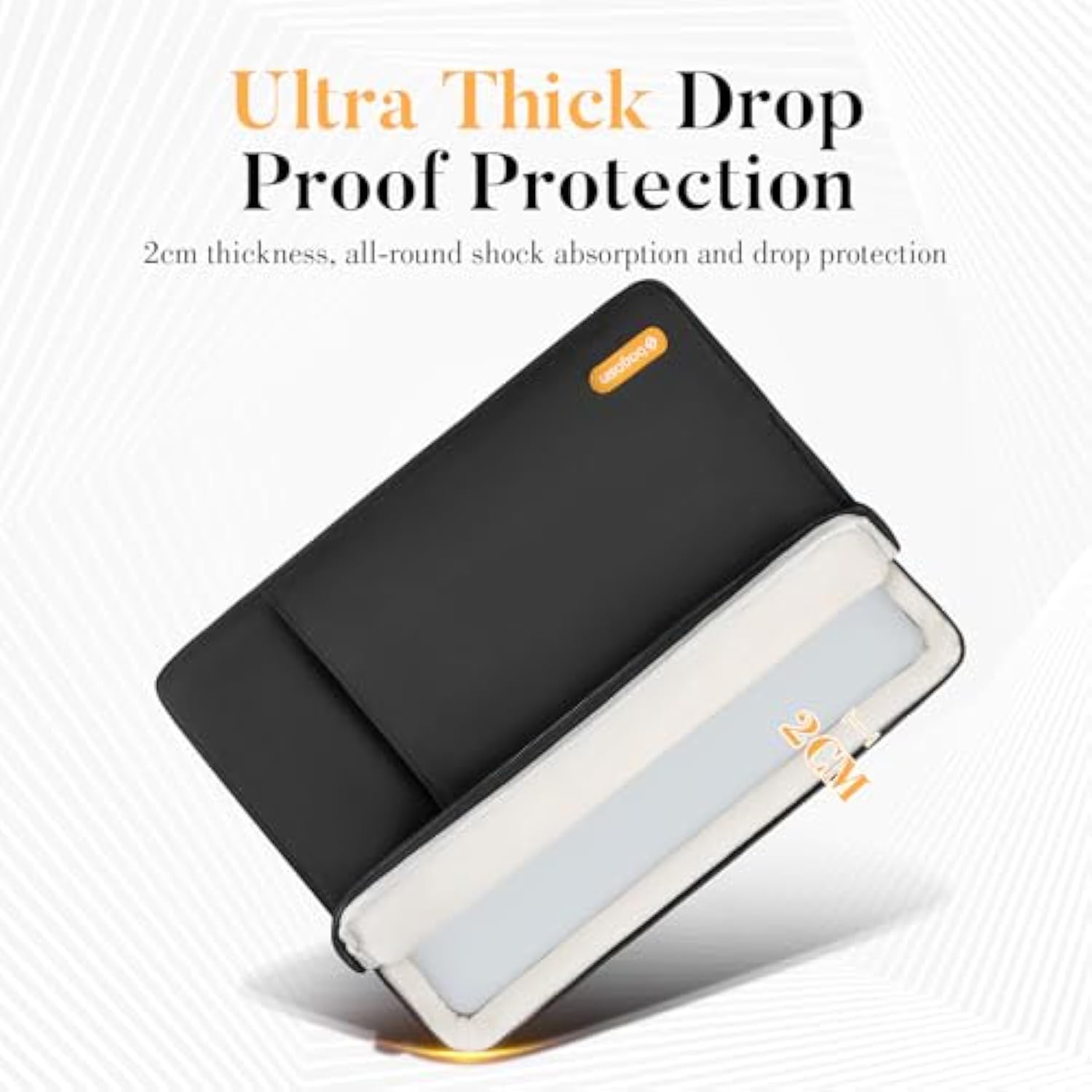 Laptop Sleeve Bag, 15/15.6/16 Inch Laptop Sleeve For Macbook, Hp, Dell, Lenovo, Asus With Corner And Edge Protection, Black