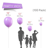 100 Pcs Pastel Purple Balloons: 18, 12, 10, 5 Inch Arch Kit for Baby Shower