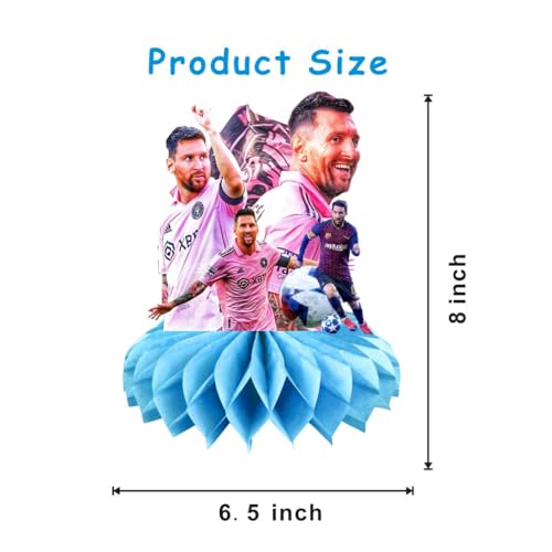8Pcs Soccer Honeycomb Table Centerpiece Football Birthday Party Supplies Table Decorations for Kids Party Decorations