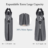 Voova Laptop Bag Case 17 17.3 Inch Computer Sleeve Messenger Bag with Shoulder Strap Expandable Waterproof Large Capacity Business Briefcase for Work Travel Fit 17-18” Laptop, Men Women, Gray
