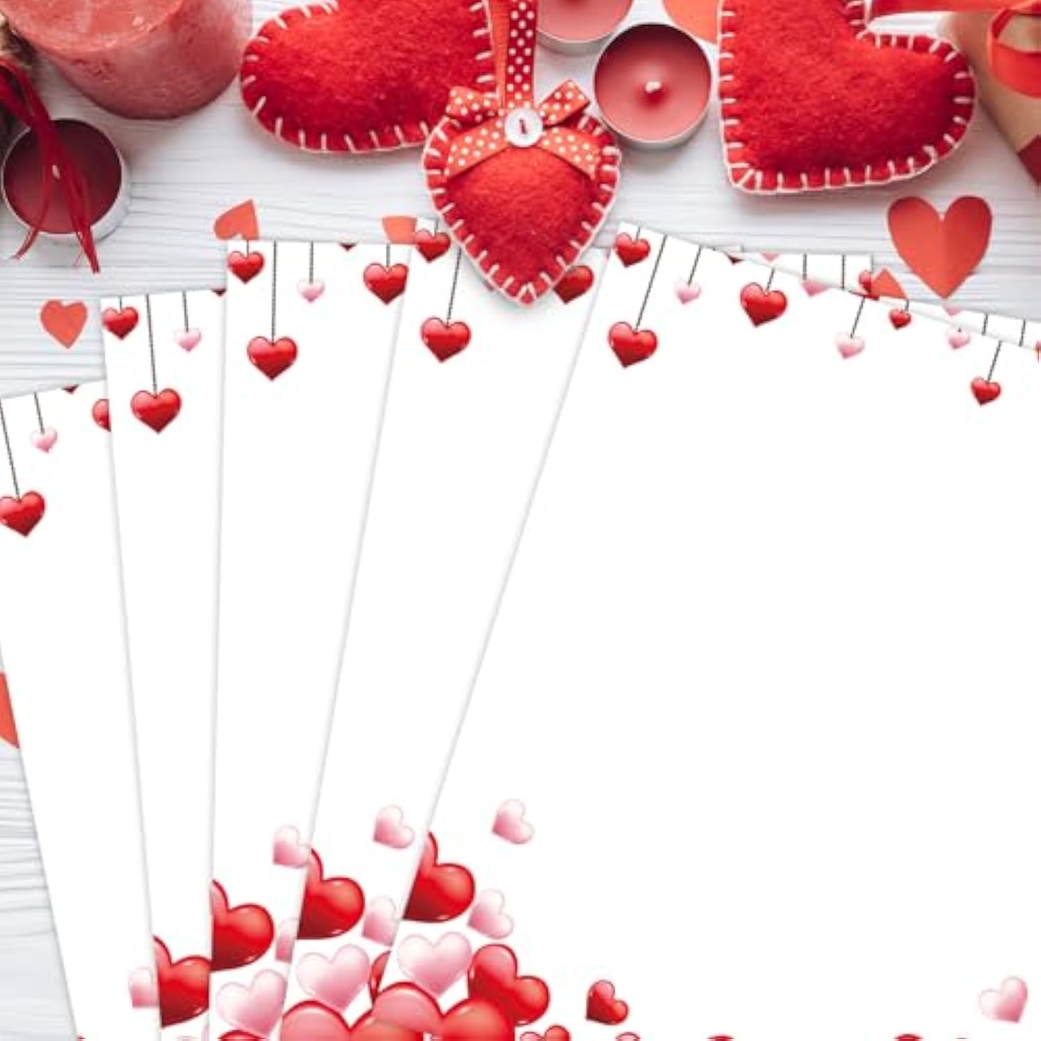 60 Sheets Valentine'S Day Stationery Letterhead Paper Red Pink Love Heart Realistic Letter Writing Paper For Wedding Note Greeting Office Printing, 8.5 X 11 Inch, Single-Sided