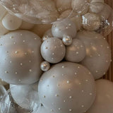 Pink Bow Balloons Arch Kit 147Pcs Coquette Birthday Decorations Pink And White Balloon With Double-Stuffed Peal White Sand Long Bobo Balloon For Girls Baby Shower Coquette Birthday Party Decorations