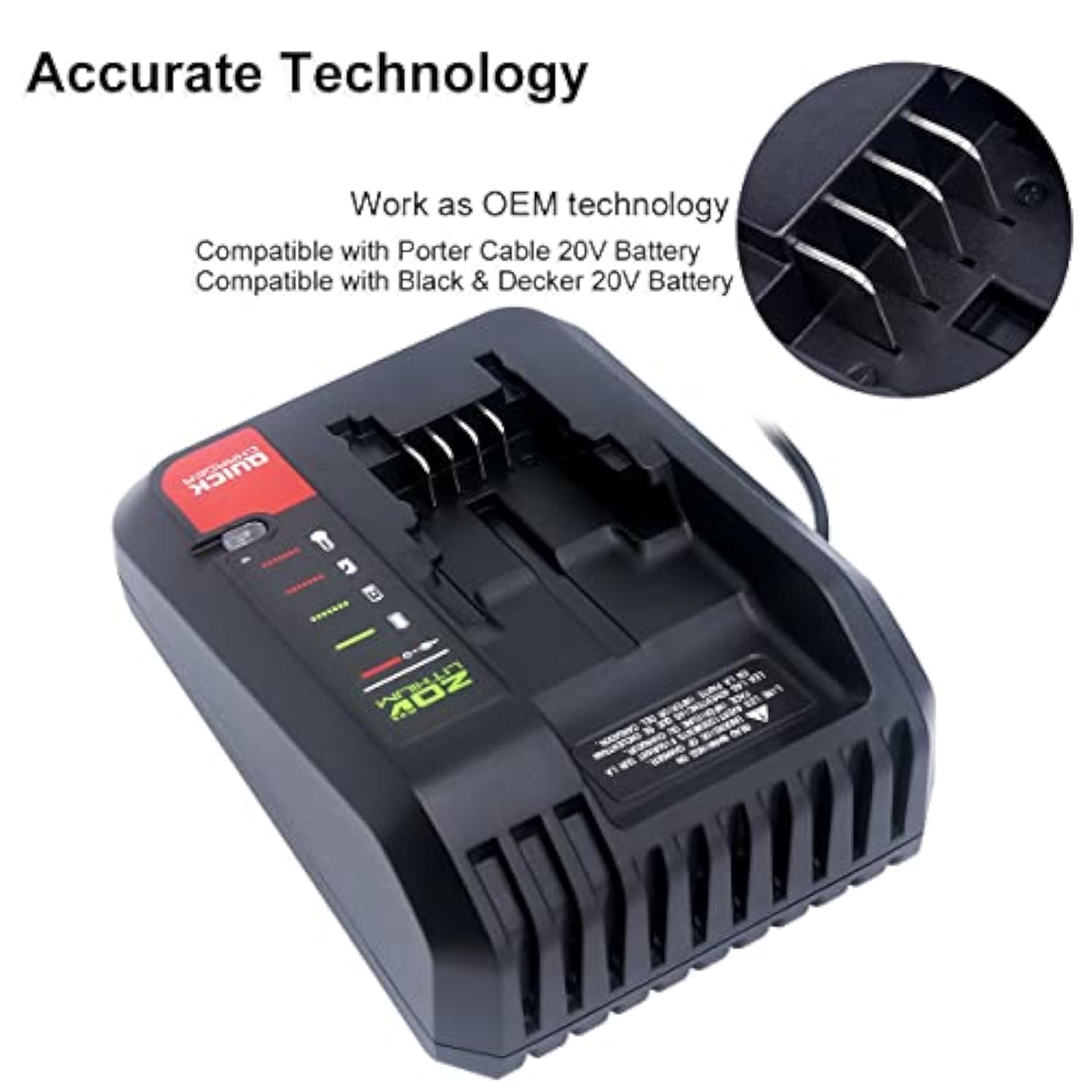 PCC692L Rapid Charger for Porter-Cable & Black & Decker 20V Lithium Batteries