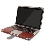 MOSISO Compatible with MacBook Pro Retina 13 inch Case A1502 A1425 2015-2012 Release, PU Leather Portfolio Protective Stand Cover Sleeve, Brown