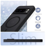 Magnetic Case for Google Pixel 8 Pro Phone, Black Color