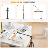 67-Inch Phone Tripod with 360° Ball Head Wireless Remote and Extendable Arm