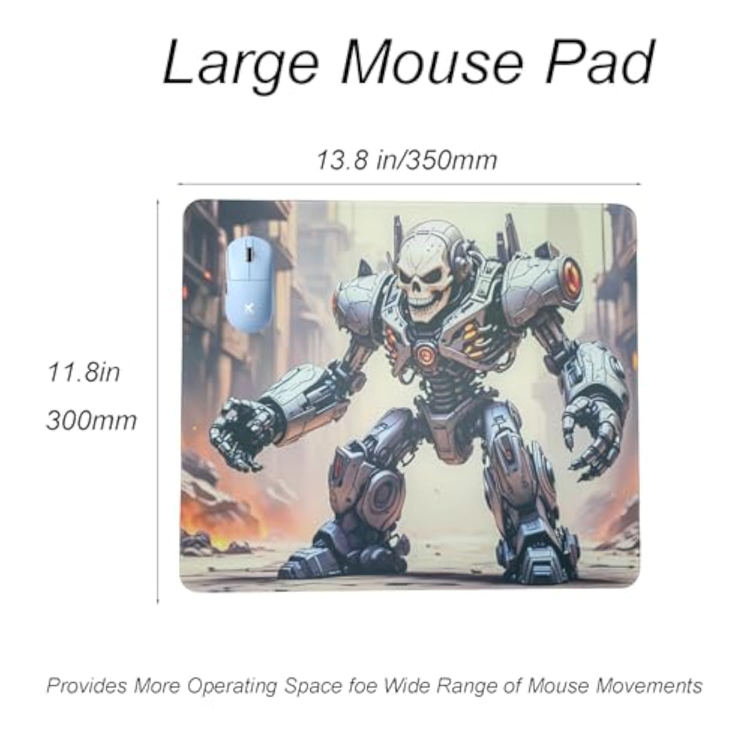 Skull Glass Pad Gaming Mouse Pad With Anti-Slip Rubber Base Smooth,Special Surface With Improved Precision Speed,Waterproof Easy To Clean?Durable Surface For High-Speed Gaming(13.8” × 11.8”)