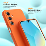 For Samsung Galaxy A16 4G/5G Case, 2 Pack Tempered Glass Screen Protectors, Soft Tpu Liquid Silicone Case, Shockproof Rubber Silicone Gel Shell-Orange