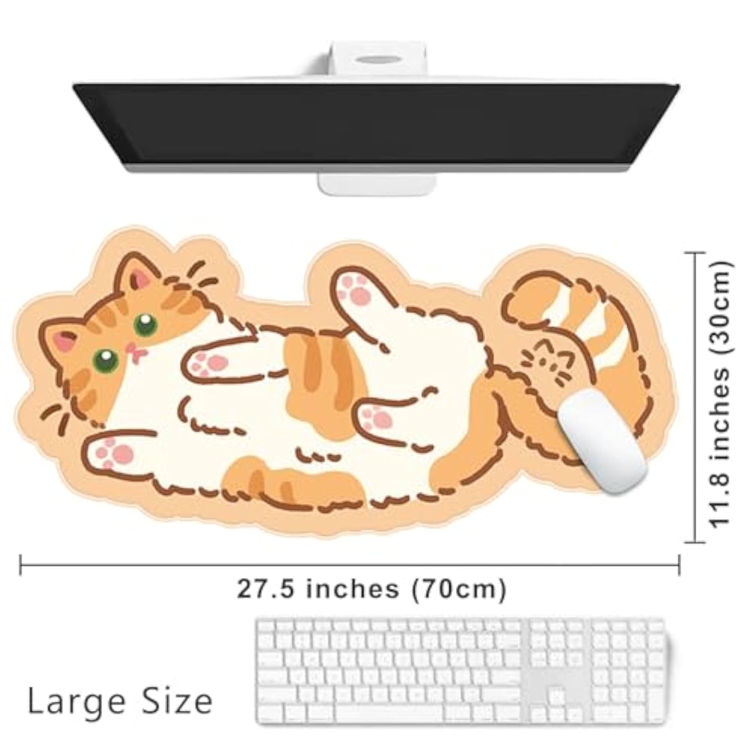 Kawaii Desk Pad Cat Mouse Pad Large Size, Kawaii Desk Cccessories Gaming Mousepad Kawaii Room Decor For Girls
