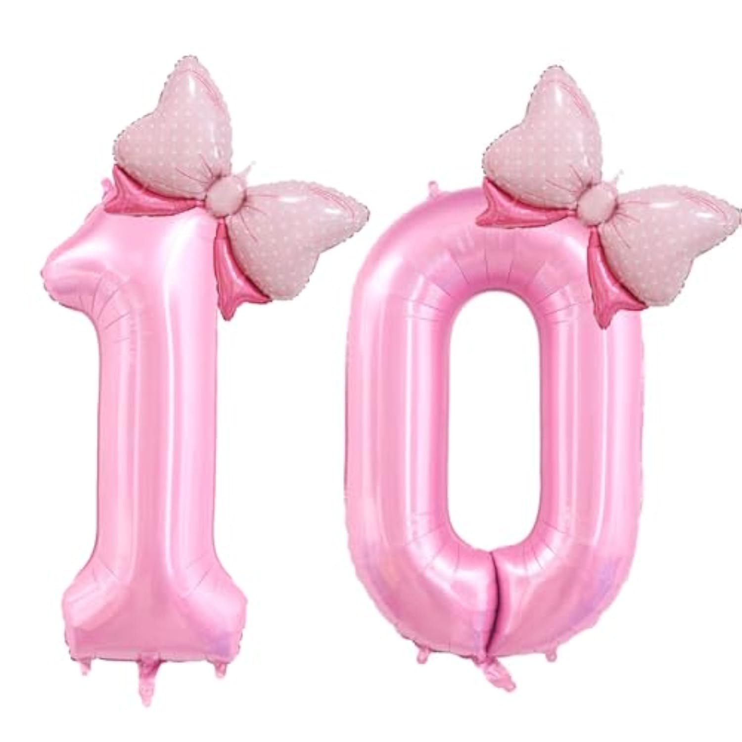 40" Pink Number 10 Balloon with Bow Girls Birthday Party Decorations