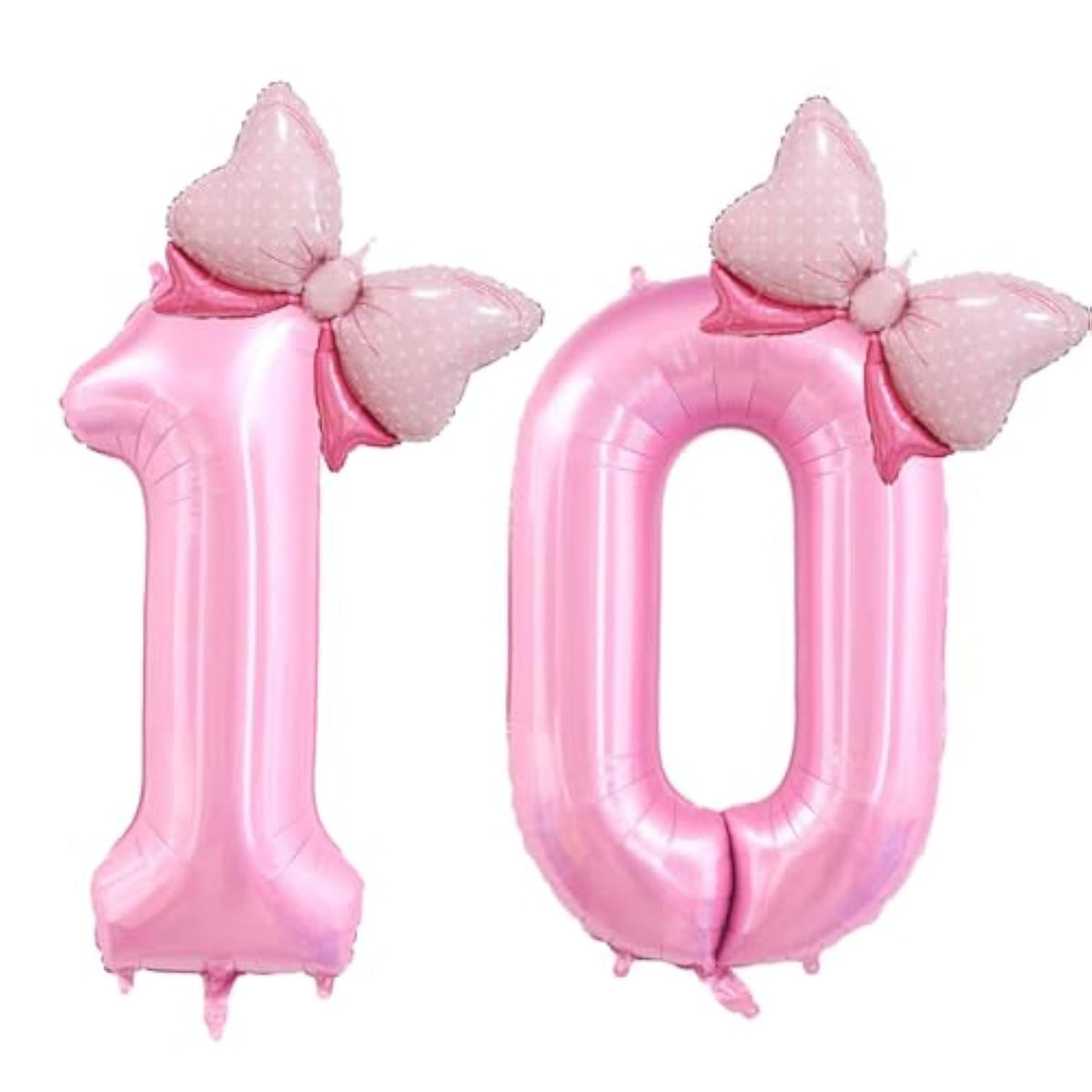 40" Pink Number 10 Balloon with Bow Girls Birthday Party Decorations