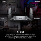 Radix Axe6600 Wifi 6E Tri-Band Gaming Router, Ai Qos, Rgb, 1.8Ghz Quad-Core Processor, Mu-Mimo, Tri Band Gigabit Wireless, 8-Stream, High Speed Long Range Gaming Router