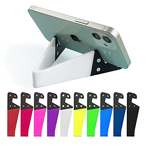 10 Pack Foldable Small Phone Stand For Desk, Pocket Portable Kickstand, Colourful Cell Phone Travel Mount Compatible With Universal Iphone Ipads Android