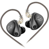 KZ Castor HiFi Earbuds Headphones,KZ Stereo Dual Dynamic Driver in-Ear Earphones 0.75mm Cable, Tunable in-Ear Monitor Headset (Black(bass), Without