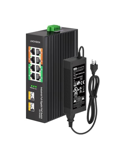 Industrial 8-Port Full Gigabit Poe++ Switch With 4 Bt 90W Poe Ports, 2 Gigabit Sfp Uplinks, Poe Budget 120W, Poe Watchdog, Din-Rail Poe Switch For Ptz Camera/Poe Lighting/ Poe Monitor