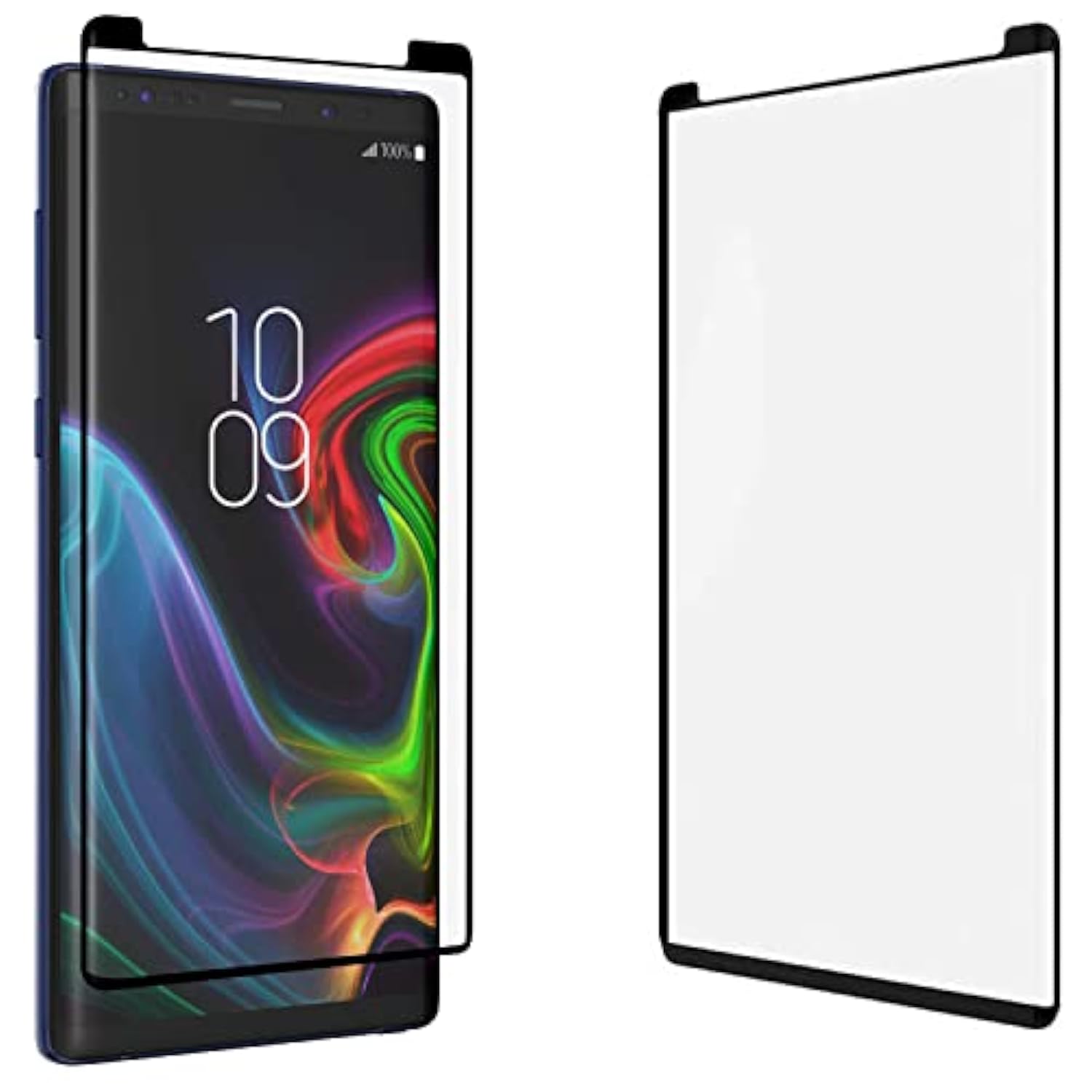 ZAGG InvisibleShield Glass Curve Elite Screen Protector for Samsung Galaxy Note 9 - Tempered Glass, Smudge Resistant, Impact and Scratch Protection - Case Friendly, Black Borders - 2 PACK
