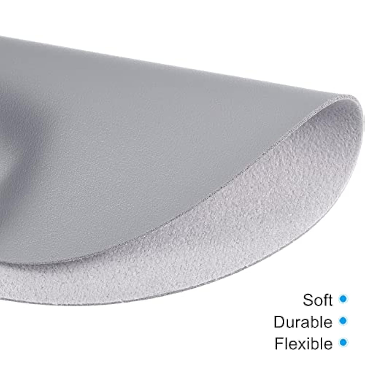 8.7"X8.7" Mouse Pad, Pu Leather Waterproof Round Desk Pad Writing Mat For Office Home, Gray